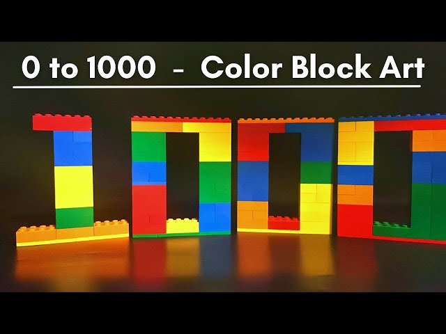 0 to 1000 LEGO Color Block Art Numbers with Music 1000 second Timer