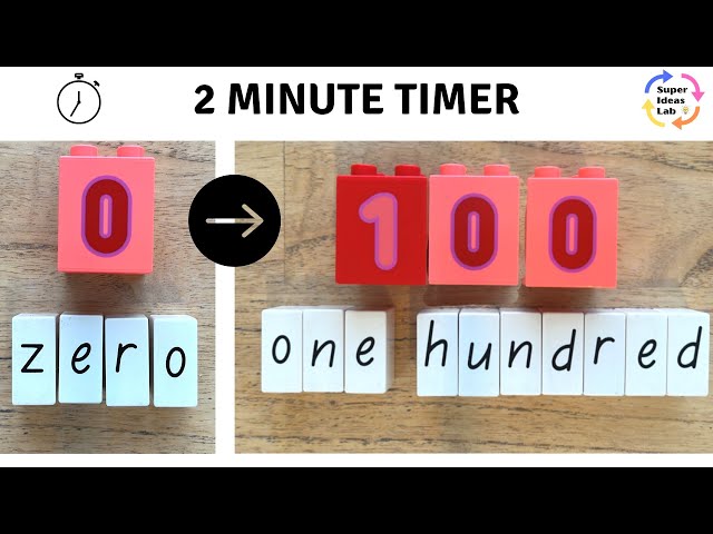 0-100 Count Up with Duplo Number Blocks & Number Names in Two Minutes 4K