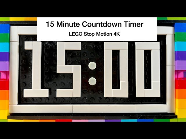 15 Minute Timer 4K LEGO Countdown Clock Digital | LEGO Stop Motion | Fifteen Mins Brain Break Task