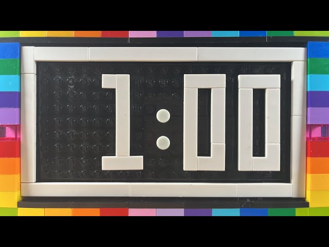 1 Minute Timer LEGO Flip Clock Countdown | 60 Seconds Brain Break 1:00 | One Minute with Music