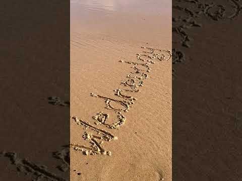 Wednesday at the beach | Calm Mindful Sand Writing, Waves & Water #Shorts #youtubeshorts #wednesday