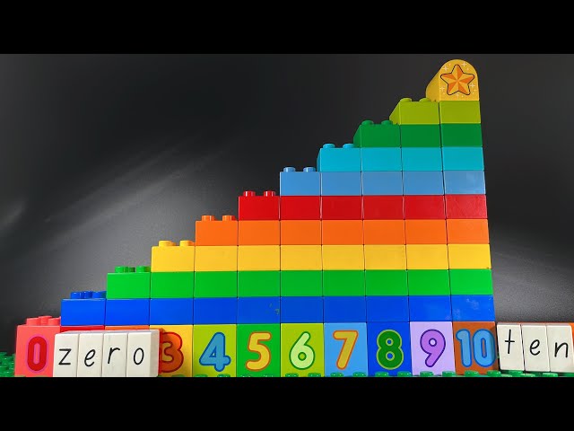 Count to 10 LEGO Duplo Numbers | Stacking Blocks | Number names Zero to Ten | Learn Counting | 4K