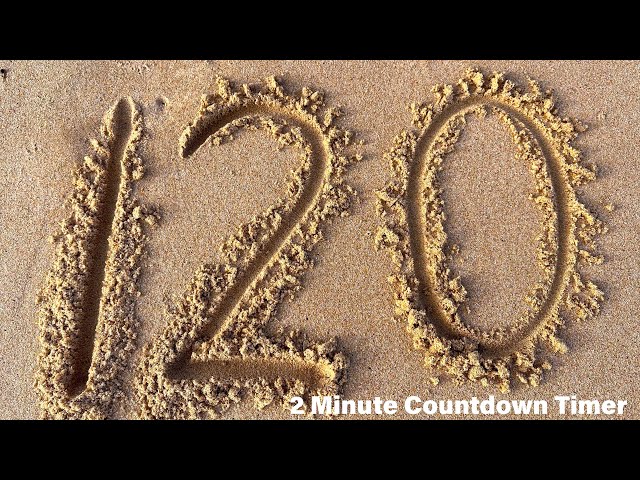 2 Minute Timer Countdown 120-0 Numbers Written in Sand | 120 Seconds | Meditation | Class | Two Mins