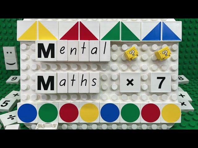 Mental Maths Seven Times Table Pop Quiz #2 | Class & Homeschool 7 x Helper Tests | LEGO Maths Blocks