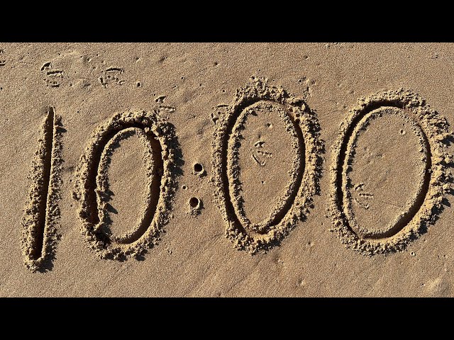 10 Minute Timer Sand Countdown Clock Ten Mins to 0 | Ocean White Noise | Meditation | Calm 4K