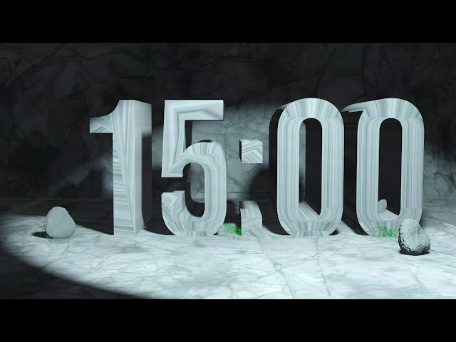 15 Minutes 4K Countdown – Stone in Spotlight – Blender Made